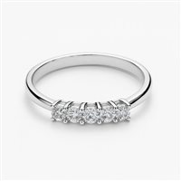 Anello da donna in oro bianco 18 kt con cinque zirconi – 1.84 g – Misura 14 – Idee Preziose dal 1987 - IP.AK18B/36